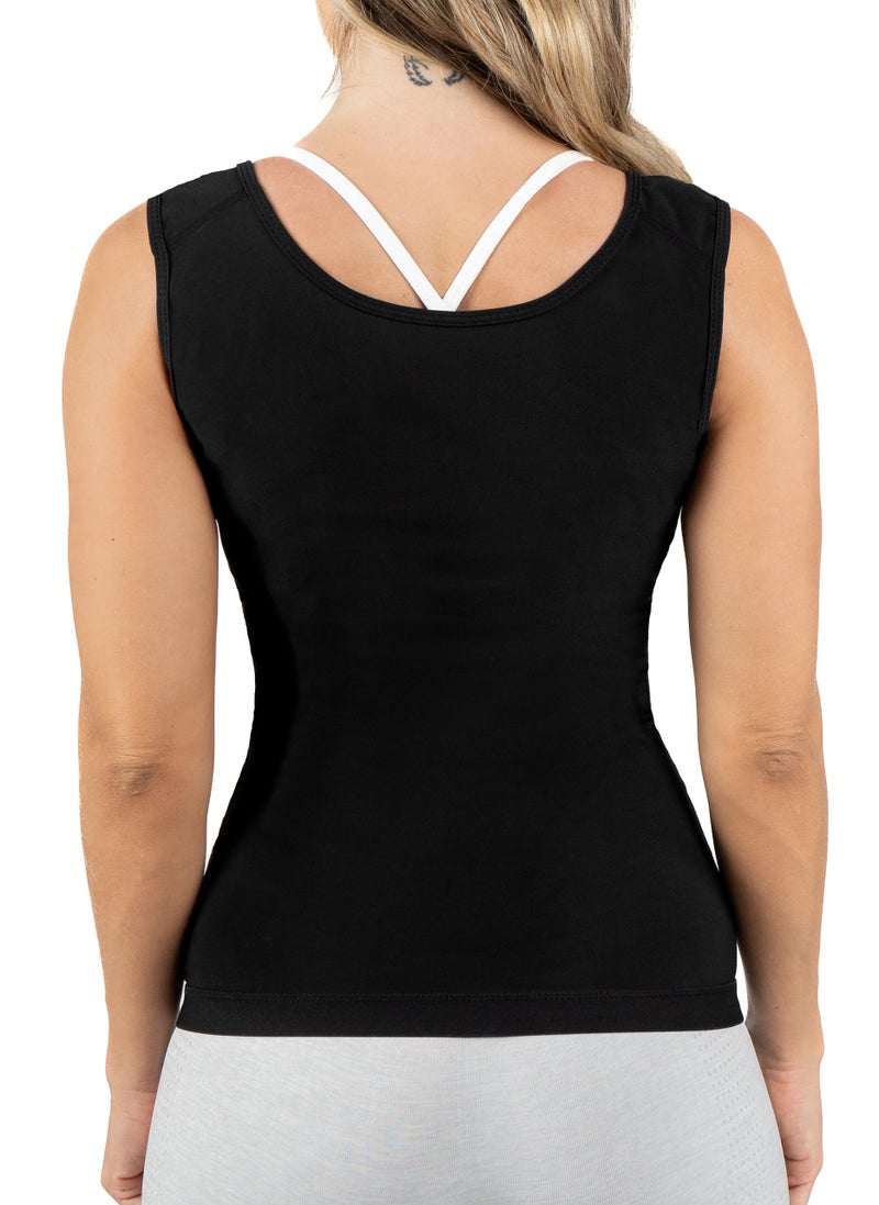 Kewlioo Women's Heat Trapping Zipper Sweat Enhancing Vest - Comfortable Sauna Suit Shirt Jacket Vest - Sweat Compression Top Shapewear Zipup Closure for Women Gym Workout Yoga (Black, S-M) - Image 4